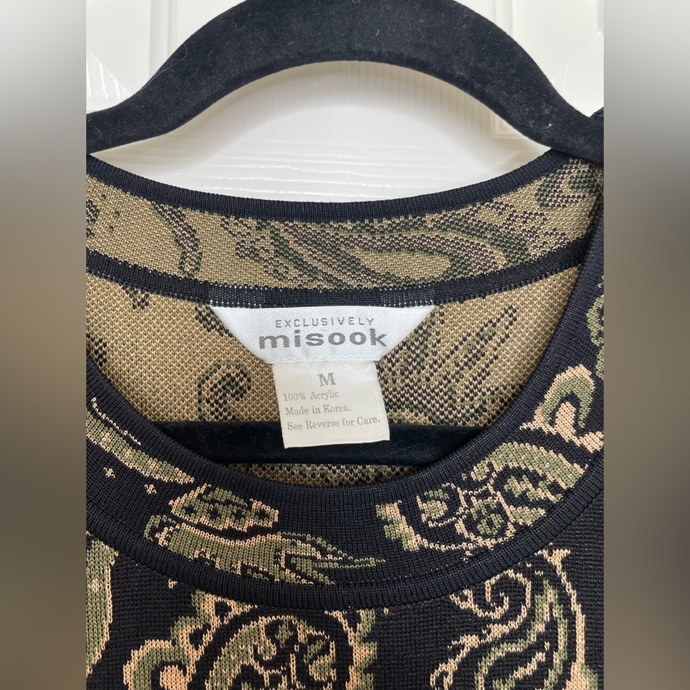 Exclusively Misook Black Sleeveless Paisley Knit Top – Size M - Picture 5 of 7